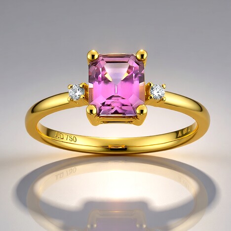 Anello in oro con Diasporo Rosa (AMAYANI)