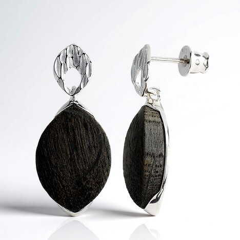 Orecchini in argento con Quercia Nera (dagen)
