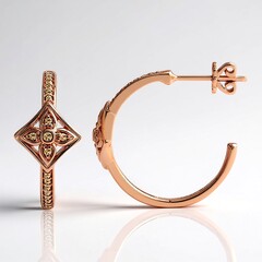 Orecchini in oro con Diamante Rose de France SI1 di Argyle (Annette)