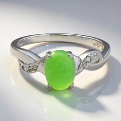 Anello in argento con Crisoprasio Imperiale