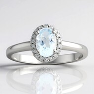 10K AAA Brazilian Aquamarine Gold Ring