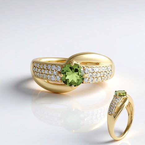Bague en or et Tourmaline verte du Brésil (AMAYANI)