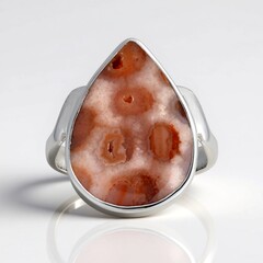 Anello in argento con Corallo Pietrificato