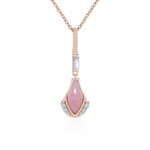 Collana in argento con Opale Rosa (KM by Juwelo)