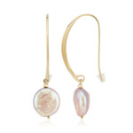 Boucles d'oreilles en argent et Perle Ming de couleur pourpre (TPC)