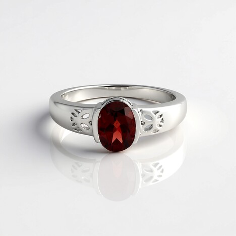 Anello in argento con Granato Mozambico
