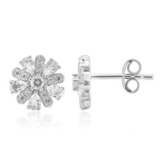 Pendientes en plata con Topacio blanco