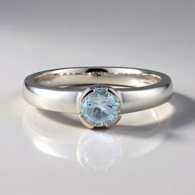 Bague en argent et Aigue-marine du Brésil