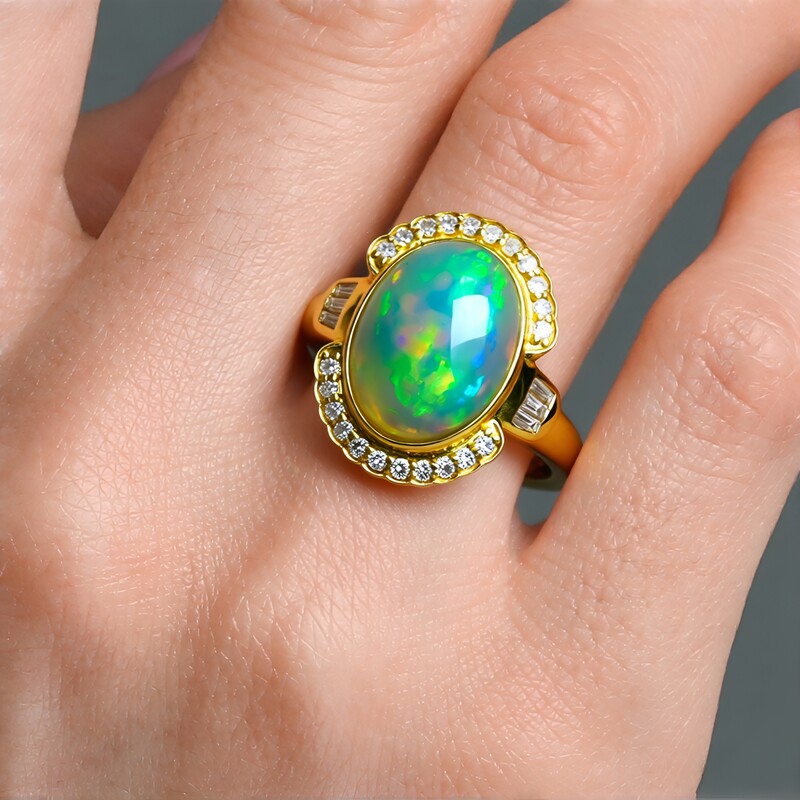 Anillo en oro con Ópalo de Welo (CIRARI)