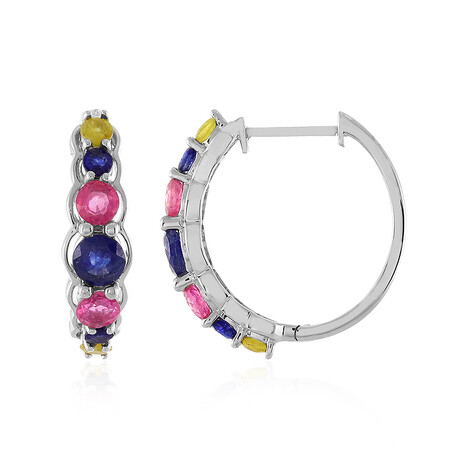 Zilveren oorbellen met Madagaskar Blauwe Saffieren