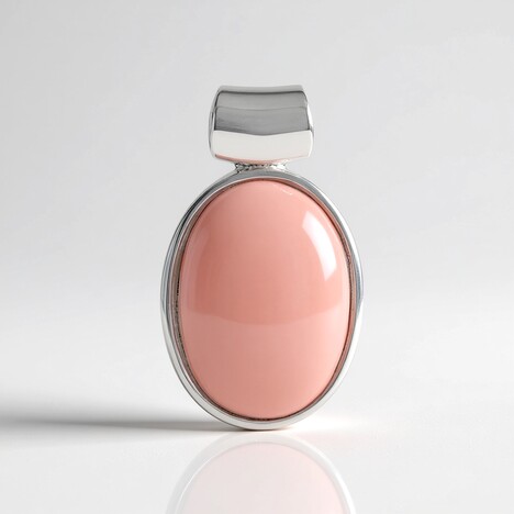 Ciondolo in argento con Calcedonio Rosa (MONOSONO COLLECTION)