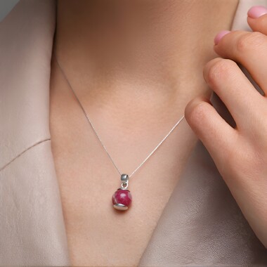 Ciondolo in argento con Rodocrosite