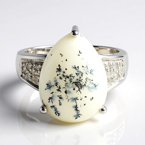 Bague en argent et Agate dendritique