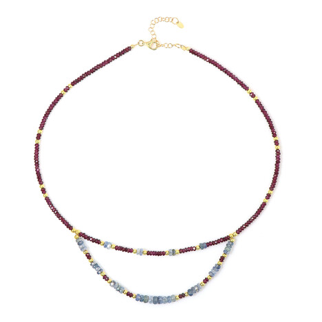 Collar en plata con Granate de Mozambique (Riya)