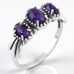 Anello in argento con Charoite (Desert Chic)