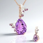 Collana in argento con Ametista Rose de France (Gems en Vogue)