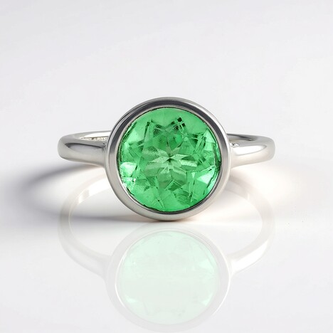Anello in argento con Quarzo Verde Smeraldo