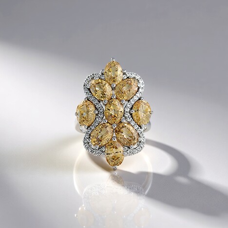 Anello in argento con Zircone Canarino