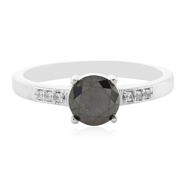 Schwarzer Diamant-Silberring