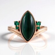 Bague en argent et Malachite (KM by Juwelo)