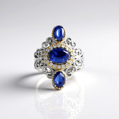 Anello in argento con Cianite del Nepal (Dallas Prince Designs)