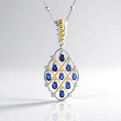 Collier en argent et Kyanite du Népal (Dallas Prince Designs)