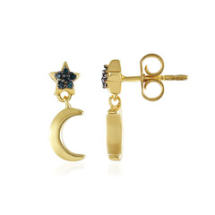 Boucles d'oreilles en argent et Diamant SI1 bleu