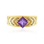 Bague en argent et Améthyste d'Uruguay (de Melo Essence)