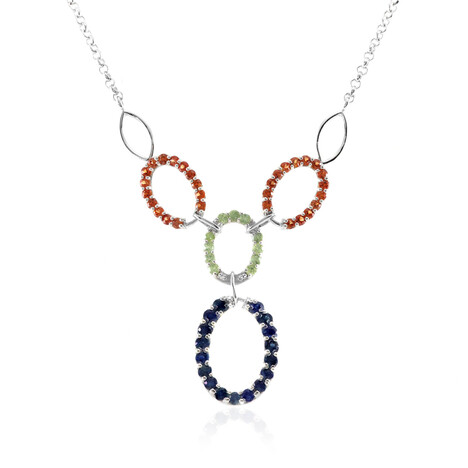 Collier en argent et Saphir bleu