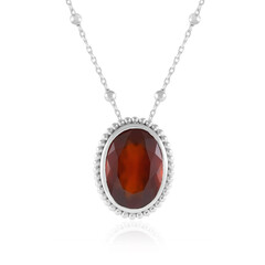 Hessonite Garnet Silver Necklace (de Melo Essence)