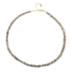 Zilveren halsketting met labradorieten