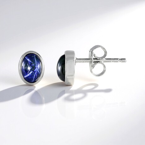 Orecchini in argento con Zaffiro Stellato Blu
