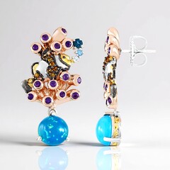 Orecchini in argento con Opale Paraiba