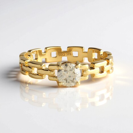 Anello in oro con Diamante Cioccolato I2