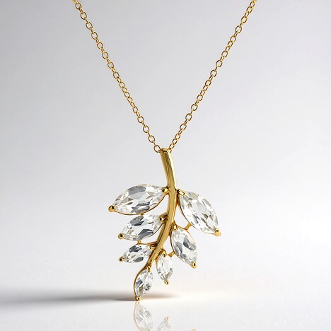 Collana in argento con Topazio Bianco