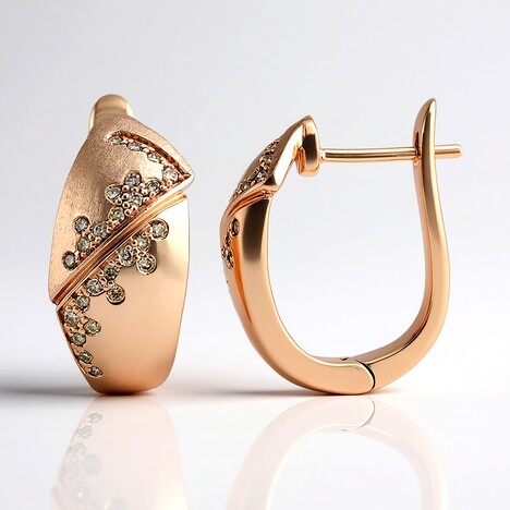 Orecchini in argento con Diamante Argyle Rose de France I1 (Annette)
