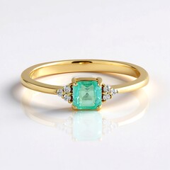 Anello in oro con Smeraldo Color Paraiba