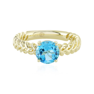 Schweizblauer Topas-Goldring (Ornaments by de Melo)