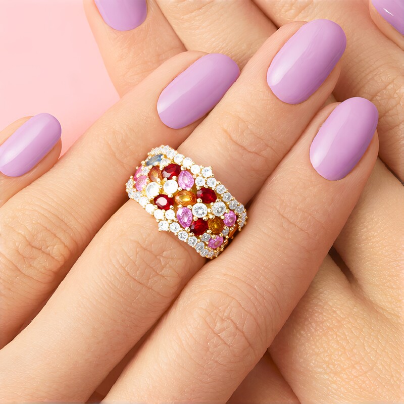 Anello in oro con Zaffiro Fancy (Adela Gold)