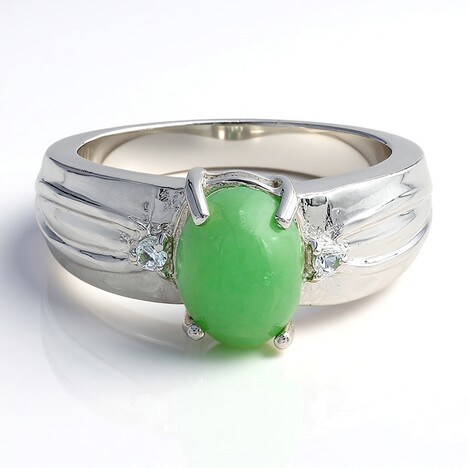 Anello in argento con Crisoprasio Imperiale