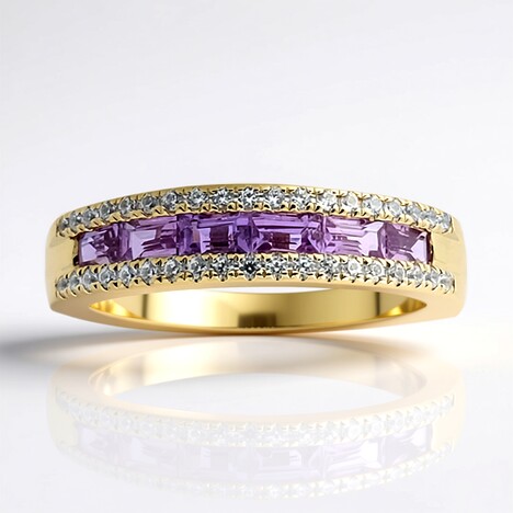 9K Ceylon Purple Sapphire Gold Ring
