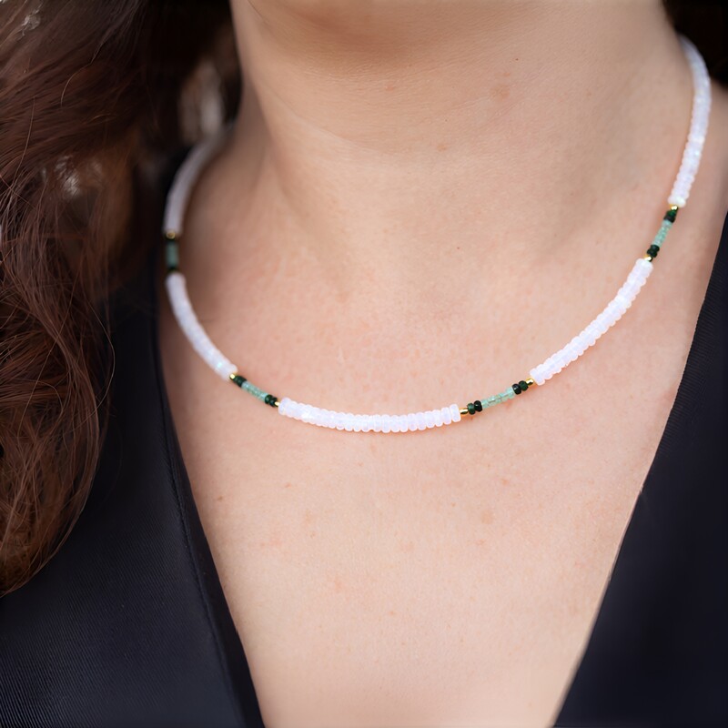 Collier en argent et Opale Welo (Riya)