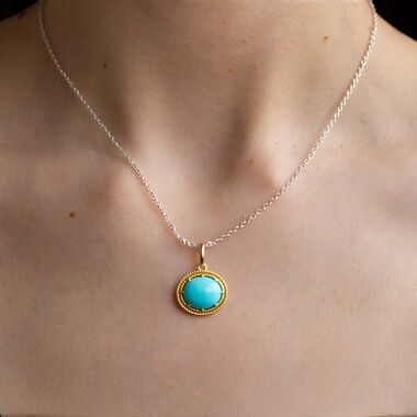 Pendentif en argent et Amazonite