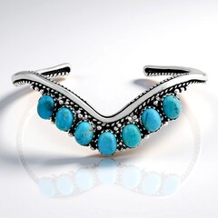 Bracciale in argento con Turchese Kingman Mohave Blu (Jones Lee)