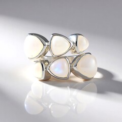 Anello in argento con Pietra di Luna Blu (KM by Juwelo)