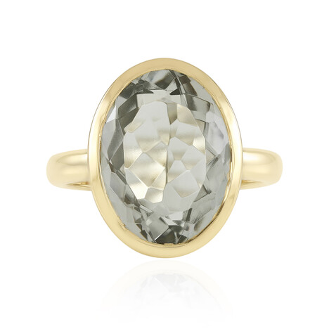 Zilveren ring met een groene amethist