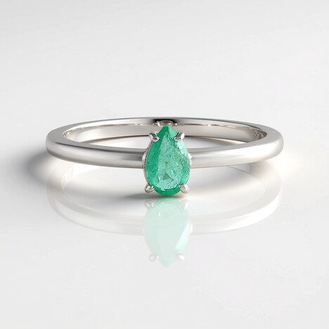 Bague en argent et Emeraude de Colombie