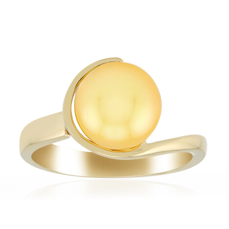 Anello in argento con Perla d'Acqua Dolce Gialla (TPC)
