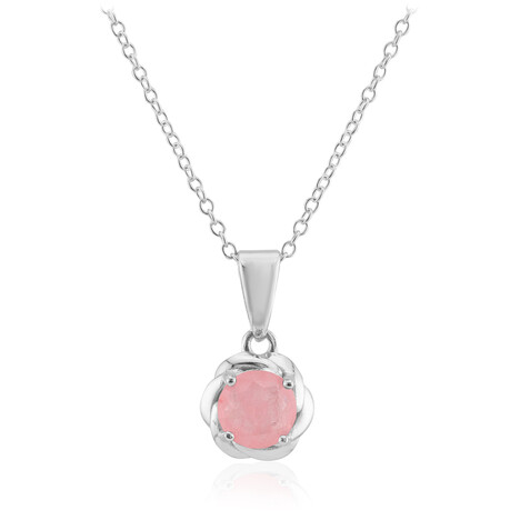 Collana in argento con Quarzo rosa pastello