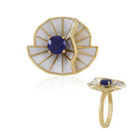 Bague en argent et Saphir bleu de Madagascar (Adela Silber)